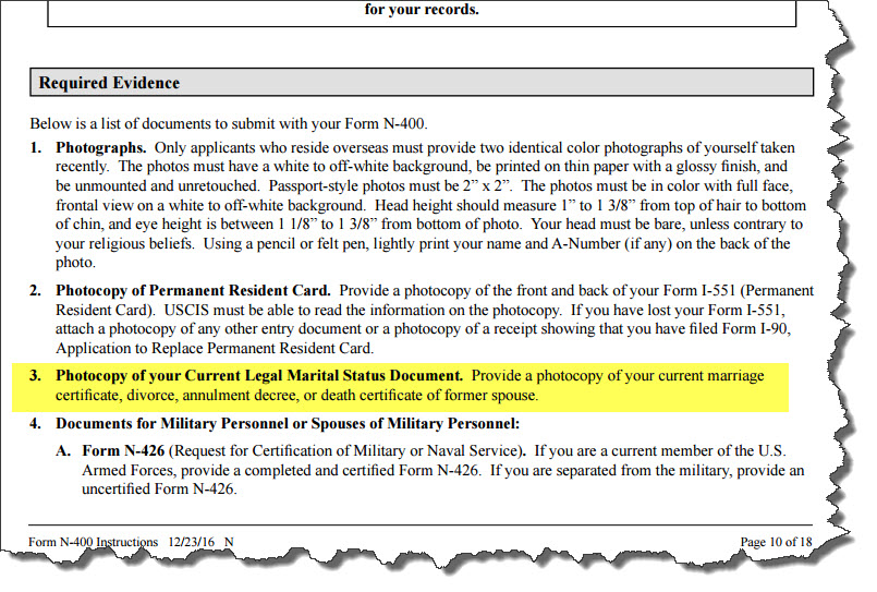 N 400 Required Docs Us Citizenship General Discussion Visajourney