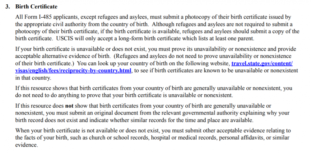 Is an Apostille required on the Birth Certificate? (Aos Packet
