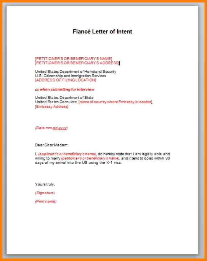 Intent To Marry Letter Template 5266