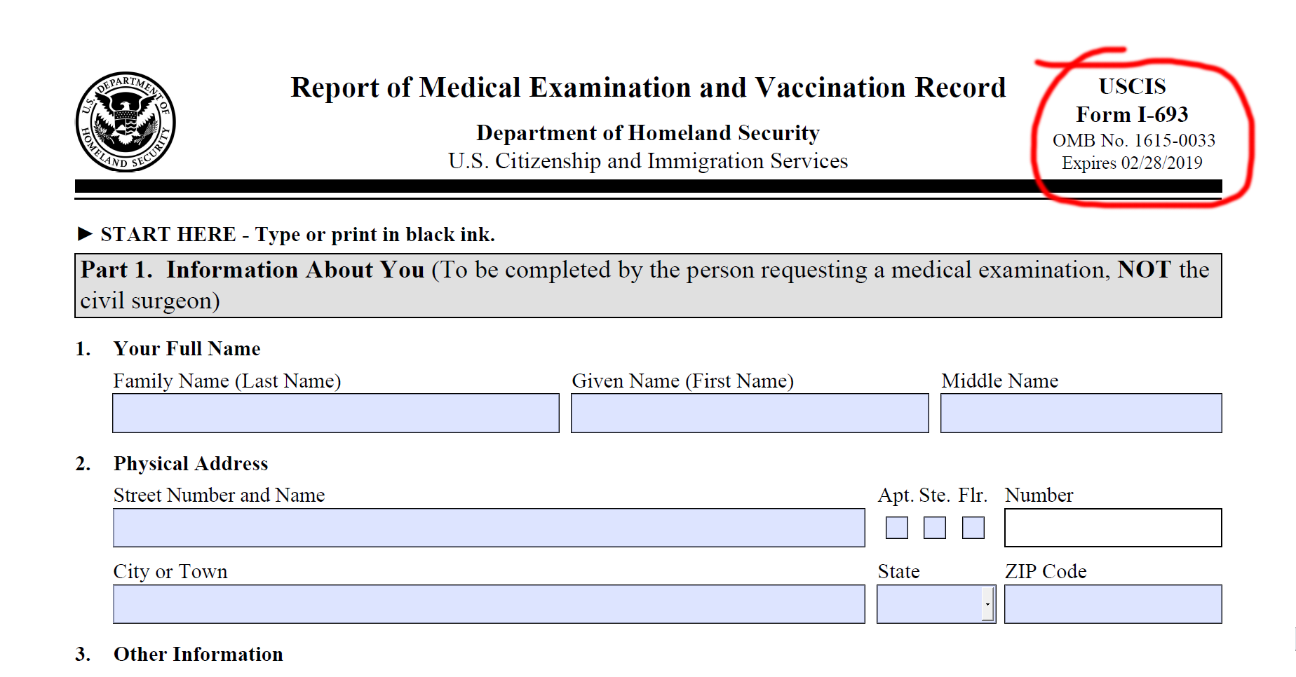 Form I 693 Expired On Government Website Adjustment Of Status Green 