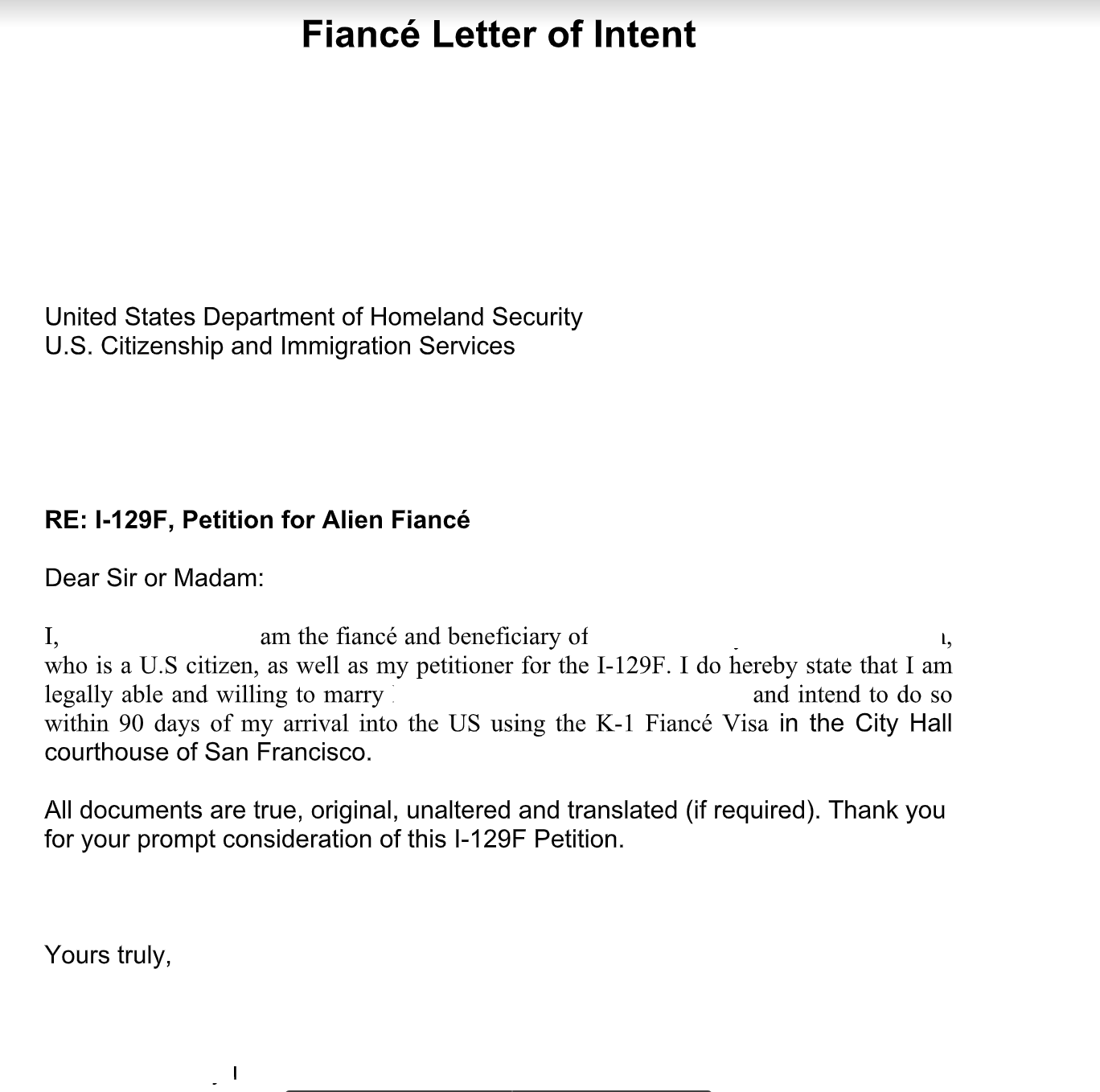 sample cover letter for fiance visa uk