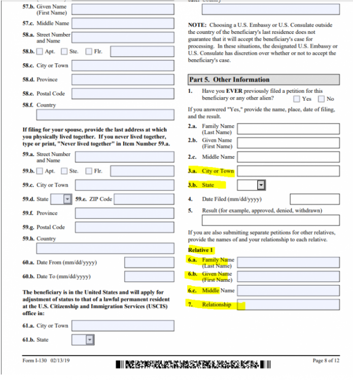 Filling Out Second I 130 Form For Another Sibling Bringing Family Members Of US Citizens To