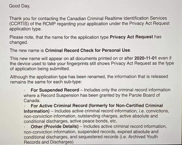 Certified Criminal Record Check Experience Canada Visajourney 9551