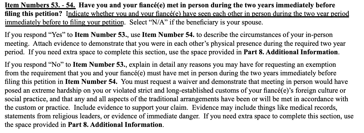 Questions regarding the petition I-129-F for K1 visa - K-1 Fiance(e ...